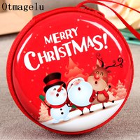 Santa Claus Christmas Pendant Storage Bag Money Box For USB Cable Coin Holder as a Christmas Gifts Zipper Lock Travel organizer