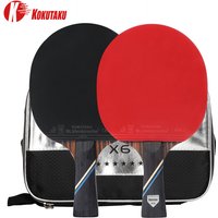 KOKUTAKU ITTF professionnel 4/5/6 étoiles raquette de ping-pong en carbone raquette de tennis de table bat paddle ensemble boutons en caoutchouc avec sac