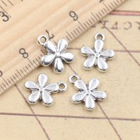 30pcs Charms Flower 13x11mm Tibetan Silver Color Pendants Antique Jewelry Making DIY Handmade Craft