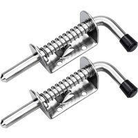 2Pcs Garage Door Lock Latch Spring Latch Stainless steel Spring Bolts Latches Security Barrel Bolt Latch Cabinet Hinges Hardware