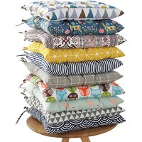 Chair Thickened Seat Cushion Student Stool Butt Cushion Office Four Seasons Hip Pad Breathable Soft Cotton Linen Chair Cushion