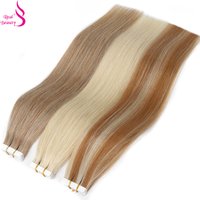 Real Beauty Straight Tape In Human Hair Extensions European Seamless Skin Weft 12"-28" 100% Remy Hair Machine Made