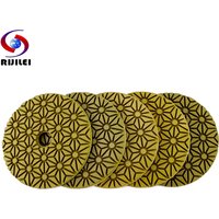 RIJILEI 5PCS 4 Inch Stone Polishing Pads 100mm Flexible Wet concrete Floor Polishing Pad for Granite Marble Grinding Disc