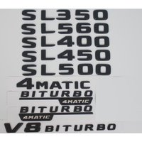 Matt Black SL180 SL300 SL320 SL350 SL400 SL420 SL450 SL500 SL550 SL560 SL600 4MATIC Emblems Badges