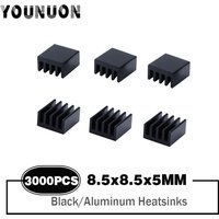 3000PCS 9x9x5mm Aluminum Heatsink Routing IC CPU Electronic Heatsink Chip MOS Memory Motherboard Heatsink 9x9x5mm Black