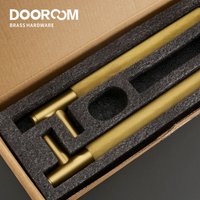 Dooroom Brass Knurled Door Handles Double Door Wood Door Shower Room Single Side Double Side Matt Gold Black Pulls