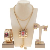 Costume Jewelry African Fashion Jewelry Sets Long Necklace Luxury Dubai Jewelry 18K Gold Plated Jewelry Guarantee 10 Years Dubai