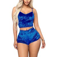 Women Sleepwear Set Sports Shorts 2 Piece Spaghetti Strap Solid Color Backless Pajama Valentines Day Gift Summer Pajama Sets