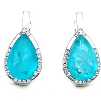 CSJ Elegant Paraiba Tourmaline Earrings Solid 925 Sterling Silver Gemstone Pear8*12mm for Women Fine Jewelry Party Wedding Gift