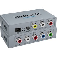 YPBPR to AV Converter ,5 RCA component YPbPr/RGB+R/L to Component Video Video Audio Converter Adapter ,Support 720P/ 1080P TV
