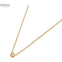 JeeMango Titanium Stainless Steel Round CZ Crystal Charm Choker Necklaces For Women Trendy Rhinestone Pendant Necklace JN20253