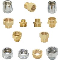 Brass 1/2" To 3/4 3/8 1 Inch Thread Connector Reducing Repair Joint For Faucet Bathroom Shower Coupler Copper Bubbler Adapter