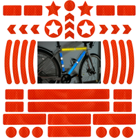 Bike Reflective Stickers MTB Scooter Helmet Body Reflective Sticker Night Safety Grid Stripe Warning Strip Bicycle Reflector