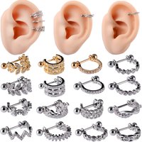 1 stücke Chirurgenstahl Barbell Mit CZ Hoop Ohr Tragus Knorpel Helix Ohrringe Ohr Studs Ohr Manschette Rook Frau Lobe piercing Schmuck