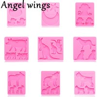 DY0121 Kangaroos/Dogs/Pigs/Turtles/Ducks/Bears/Goats Mom and Baby Silicone Resin Casting Molds, Family Series Keychain Mould