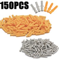 150pcs Nylon Column Expansion Screws Anchor Plug Drywall Expansion Pipe M6*30mm Rubber Plug Plastic Pipe Wall Plugs yellow&gray
