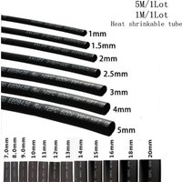 5 /1 METER/LOT BLACK 1mm 1.5mm 2mm 2.5mm 3mm 3.5mm 4mm 5mm 6mm Heat Shrink Tubing Tube