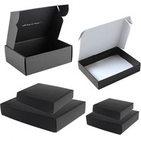 Customize Black Color Packaging Box, Small Gifts Box, Kraft Paper Box for Wig Jewelry, Custom Printed Logo, 5 Pcs, 10Pcs