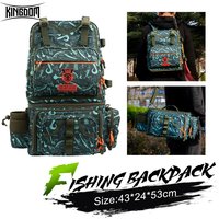 Kingdom Fishing Backpack 1000D Waterproof Nylon 43x24x53cm Large Capacity Multifunctional Detachable Storage for Winter Fishing