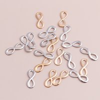 Leslie 50pcs Fashion Connectors Infinity Charms Pendants Beads for Handmade Necklaces Bracelets 24x10mm 2 Color Trinkets