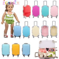 Toy Accessories Toys A Variety Of Color Matching Suitcases, Suitable For 18-inch American Dolls & 43cm newborn Baby Dolls