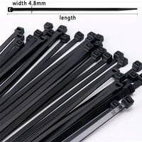 100PCS4.8x150 attache de câble en plastique nylon autobloquant noir blanc largeur standard 4.8 attache de câble anneau fixe attache de câble 4.8x200 4.8x300