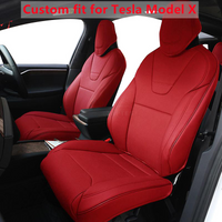 For Tesla Model X Custom Fit Car Seat Cover Accessories For 2016-2022 Full Covered High Quality Leather 5 6 7 Seaters Cushion