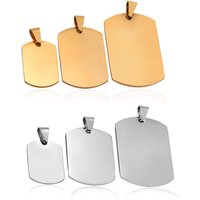 10 pcs Stainless Steel Military Army Style ID Blank Dog Tags Pendant Rectangle Necklace Jewelry Accessories Dropship