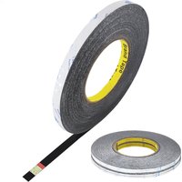 Autocollant noir solide, 1-10mm 50m, ruban adhésif Double face Ultra fin pour écran de téléphone portable, réparation de numériseur d'affichage LCD