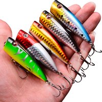 5pcs 9g 7cm Popper Fishing Lures Artificial Bait Wobblers Fishing Tackle Lure Set Carp Fishing Accessories Tools For Trout Bass