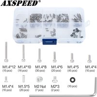 AXSPEED Screws Pins Repair Tools Kit with Storage Box for 1/18 1/24 RC Crawler Car TRX4M SCX24 AX24 FMS FCX24 Repair Parts
