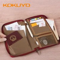Japan KOKUYO Pencil Case One Meter New Pure TRAVEL Travel Storage Bag Portable Simple Passport Document Multi-Function