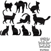 10pcs metal cutting dies cut die mold Animal cat decoration Scrapbook paper craft knife mould blade punch stencils dies