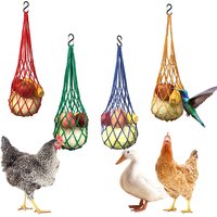 Hühner-Gemüse-Netzbeutel Geflügel-Fruchthalter Hühner-Kohl-Fütterer Leckerli-Fütterungswerkzeug für Hühner, Gänse, Enten und große Vögel