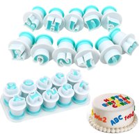 10/26 Pcs Upper Lowercase Fondant Cookie Mould Alphabet Mold Capital Letters Set Plunger Stamps Letter Cutter Cake Decorating