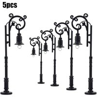 5PCS Warm White Miniature Lanterns With Led Park Lanterns Lamps For H0 Gauge Complete With Wires And LEDs And Can Be Lighted