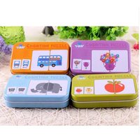 Kids Montessori Baby Early Educational Puzzles Toy Matching Game Cognitive Card Car Fruit Animal Life Puzzle Children Toys