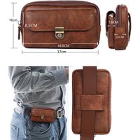 Universal Dual Pouch Belt Clip Holster Case For iphone 17 16 15 14 Pro Max For Samsung Xiaomi Smartphone Waist Bag Mobile Phone