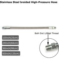 New Stainless Steel braided High-Pressure Hose Line Charging Hose 1/8NPT Thread 10-24-36-50Inch For Air Tool Paintball PCP