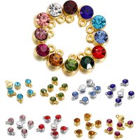 20Pcs/Lot Crystal Birthstone Charms DIY Colorful Beads Pendants For Making Jewelry Crafts Necklace Bracelet Earrings Accessories