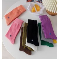 Women's Cotton Knee High Socks Two Pairs Black White Solid Color Casual Fashion Calf Party Dance sexy Street Shooting