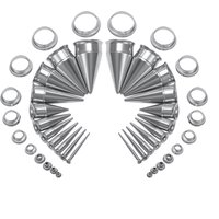 ZS 1 paire 2-18mm tunnel d'oreille Kits d'étirement coniques en acier inoxydable 316L jauges d'extension d'oreille Double évasé bouchons d'oreille Piercing corporel