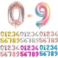 16 32 40 Inch Silver Gold Blue Pink Foil Number Balloons Digital Adult Birthday Wedding Party Decor Baby Shower kid toys balloon