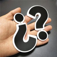 KUGUYS Black White Symbol Big Size Drop Earring for Women Fashion Geometric Trendy Jewelry Acrylic Hyperbole HipHop Accessories