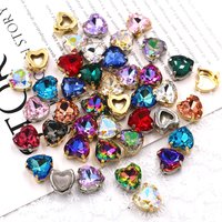 Clothing Accessories 8mm/10mm/12mm/14mm High Quality Glass Crystal Strass Heart Shape Rhinestones Claw Setting Sew On Dress/Bags