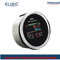 ELING 85mm 10 in 1 Functions Digital GPS Speedometer ODO Tachometer Hours Fuel Voltmeter Water Temp Oil Pressure