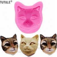 Moule en silicone tête de chat pour brosse à cheveux, chocolat, savon, gâteau, cire, gelée, bougie, résine UV, argile, plâtre - Moule polymère flexible