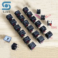 8*8*12mm DIP-6P With Light LED Tactile Micro Push Button Momentary Switch + C21 Can transmit light Round button Switch Cap