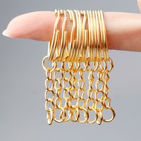 10pcs/Lot Iron Key Rings Keychain Key Chain Split Ring Metal Blank Gold Color Rhodium Keyrings DIY Jewelry Making Accessorie