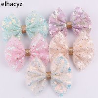 New Chic Princess Lace Hair Clips Bling Netting Sequins Bow Hairpins Glitter Knot Hair Bow Sweet Head Wear Girls Accessories